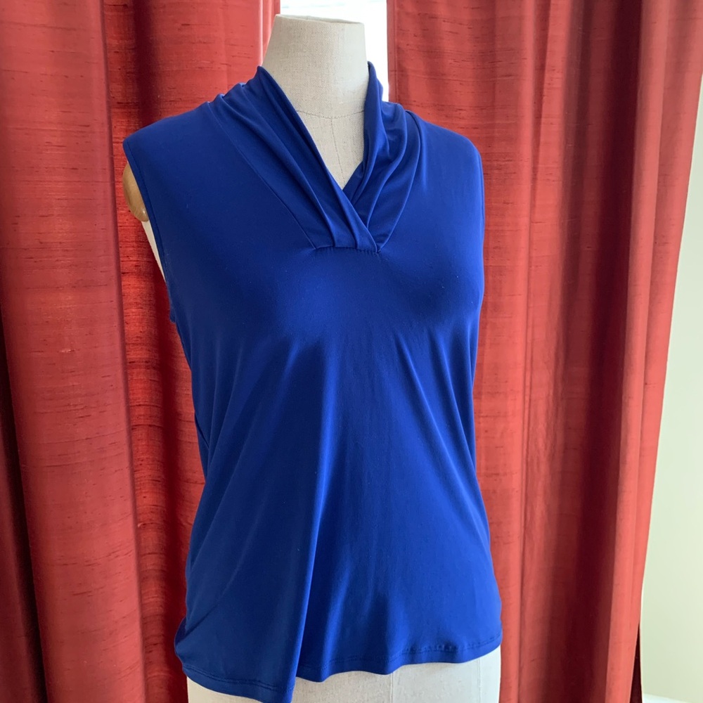Anne Klein Royal Blue Sleeveless Blouse